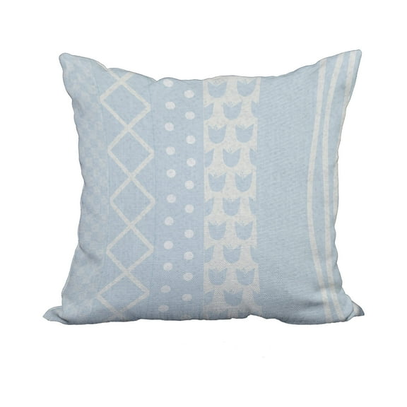 20 x 20 Inch Pattern Stripe Light Blue Stripe Print Decorative Polyester Throw Pillow with Linen Texture
