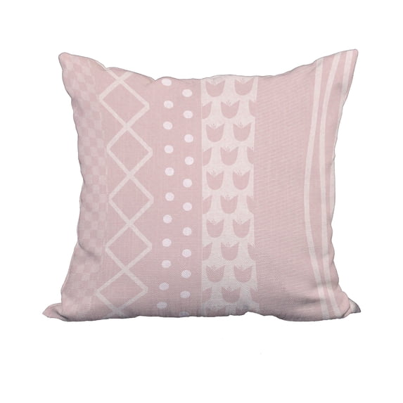 20 x 20 Inch Pattern Stripe Pale Pink Stripe Print Decorative Polyester Throw Pillow with Linen Texture