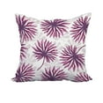 thumbnail image 1 of 20 x 20 Inch Purple Floral Print Decorative Polyester Throw Pillow with a Linen Texture, 1 of 1