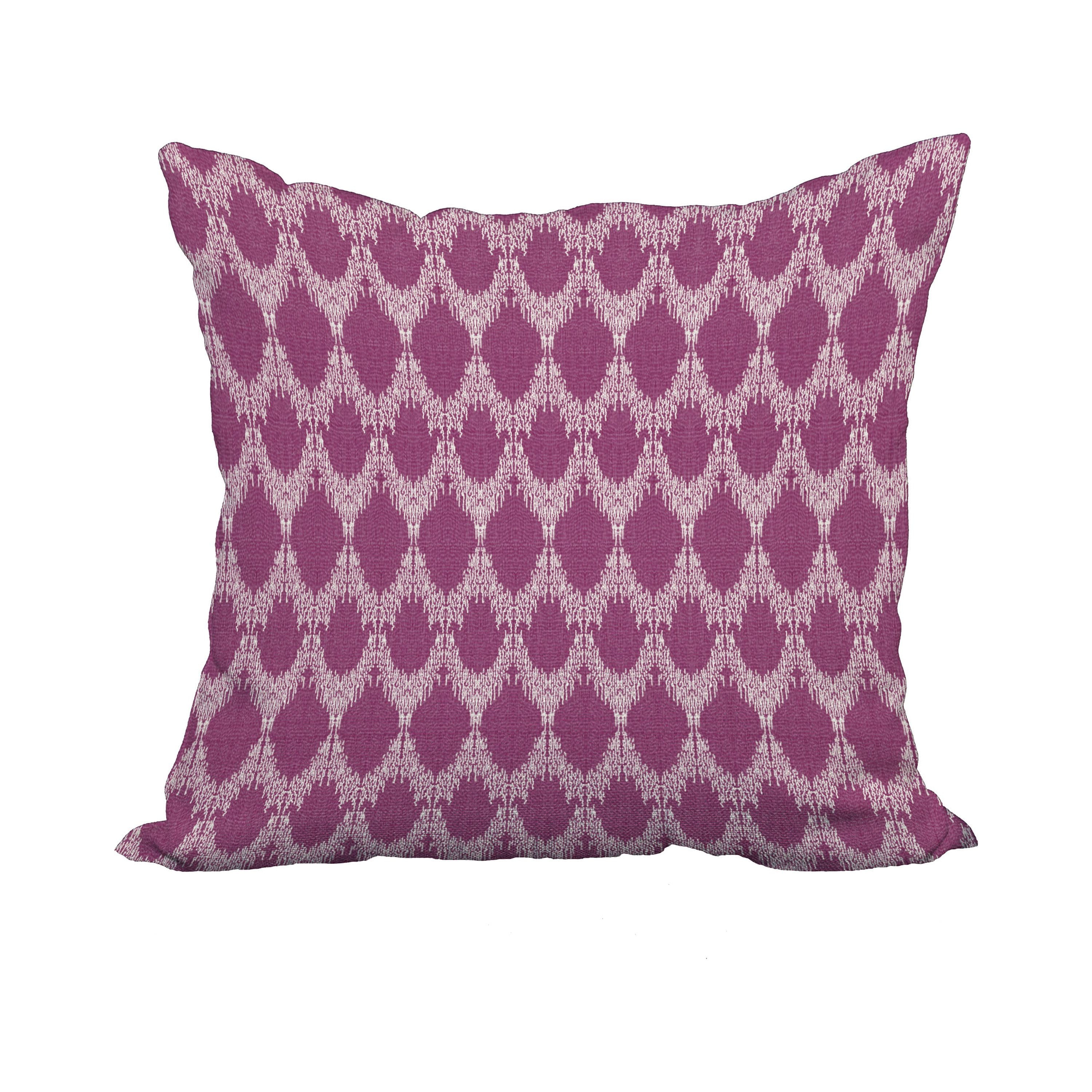 20 x 20 Inch Purple Geometric Print Decorative Polyester Throw Pillow with a Linen Texture