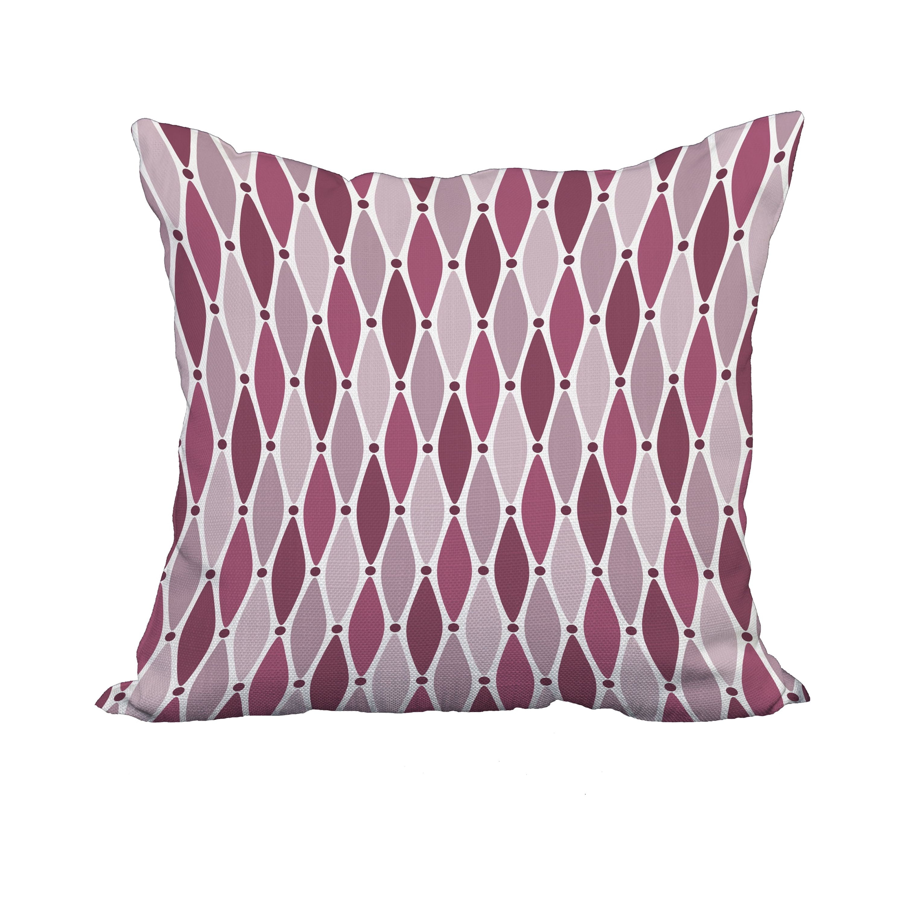 20 x 20 Inch Purple Geometric Print Decorative Polyester Throw Pillow with a Linen Texture