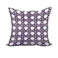 thumbnail image 1 of 20 x 20 Inch Rattan Geometric Purple Geometric Print Decorative Polyester Throw Pillow with Linen Texture, 1 of 1