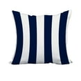 thumbnail image 1 of 20 x 20 Inch Rugby Stripe Navy Stripe Print Decorative Polyester Throw Pillow with Linen Texture, 1 of 1