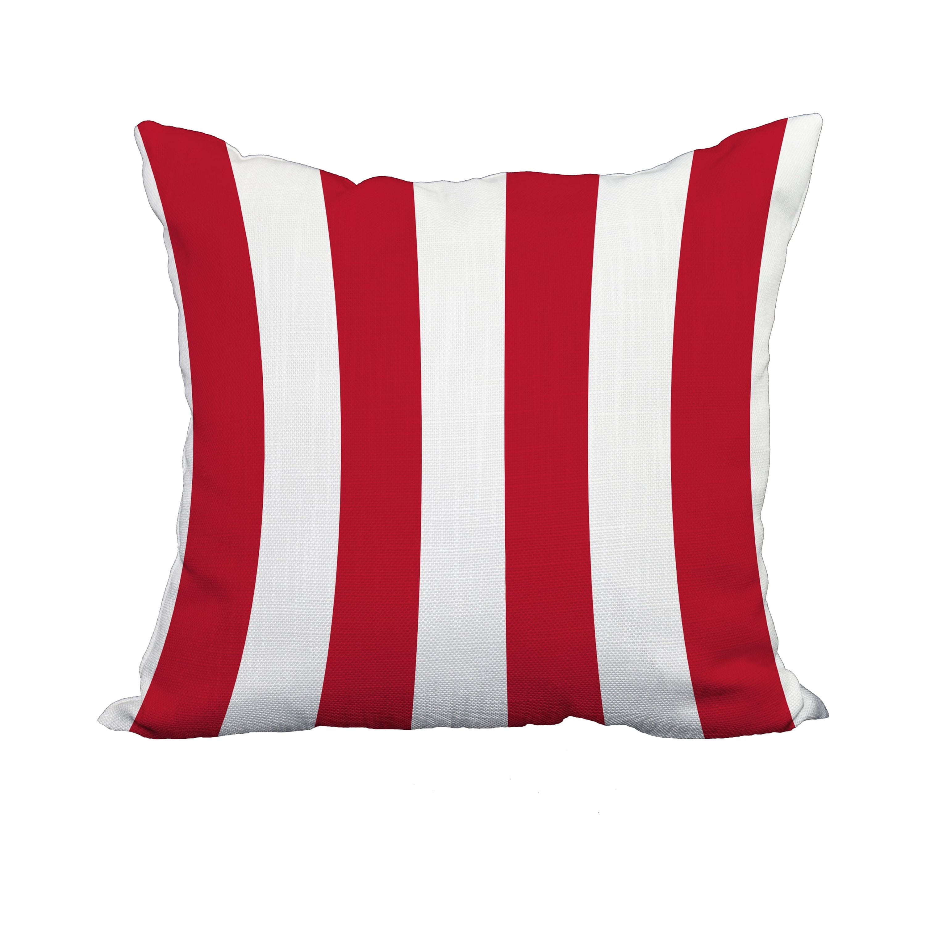 20 x 20 Inch Rugby Stripe Red Stripe Print Decorative Polyester Throw Pillow with Linen Texture