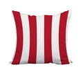 thumbnail image 1 of 20 x 20 Inch Rugby Stripe Red Stripe Print Decorative Polyester Throw Pillow with Linen Texture, 1 of 1