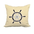 thumbnail image 1 of 20 x 20 Inch Ship Wheel Yellow Geometric Print Decorative Polyester Throw Pillow with Linen Texture, 1 of 1