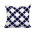 thumbnail image 1 of 20 x 20 Inch Small Modcircles Navy Blue Geometric Print Decorative Polyester Throw Pillow with Linen Texture, 1 of 1
