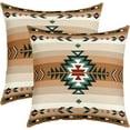 thumbnail image 1 of 20 x 20-Inch Southwest Native Design Square Cushion Covers Set of 2 Boys Girls Southwestern Geometric Reversible Throw Pillow Covers for Kids Tribal Pillow Covers Home Decor Beige, 1 of 1