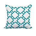 thumbnail image 1 of 20 x 20 Inch Square in St. Louis Blue Geometric Print Decorative Polyester Throw Pillow with Linen Texture, 1 of 1
