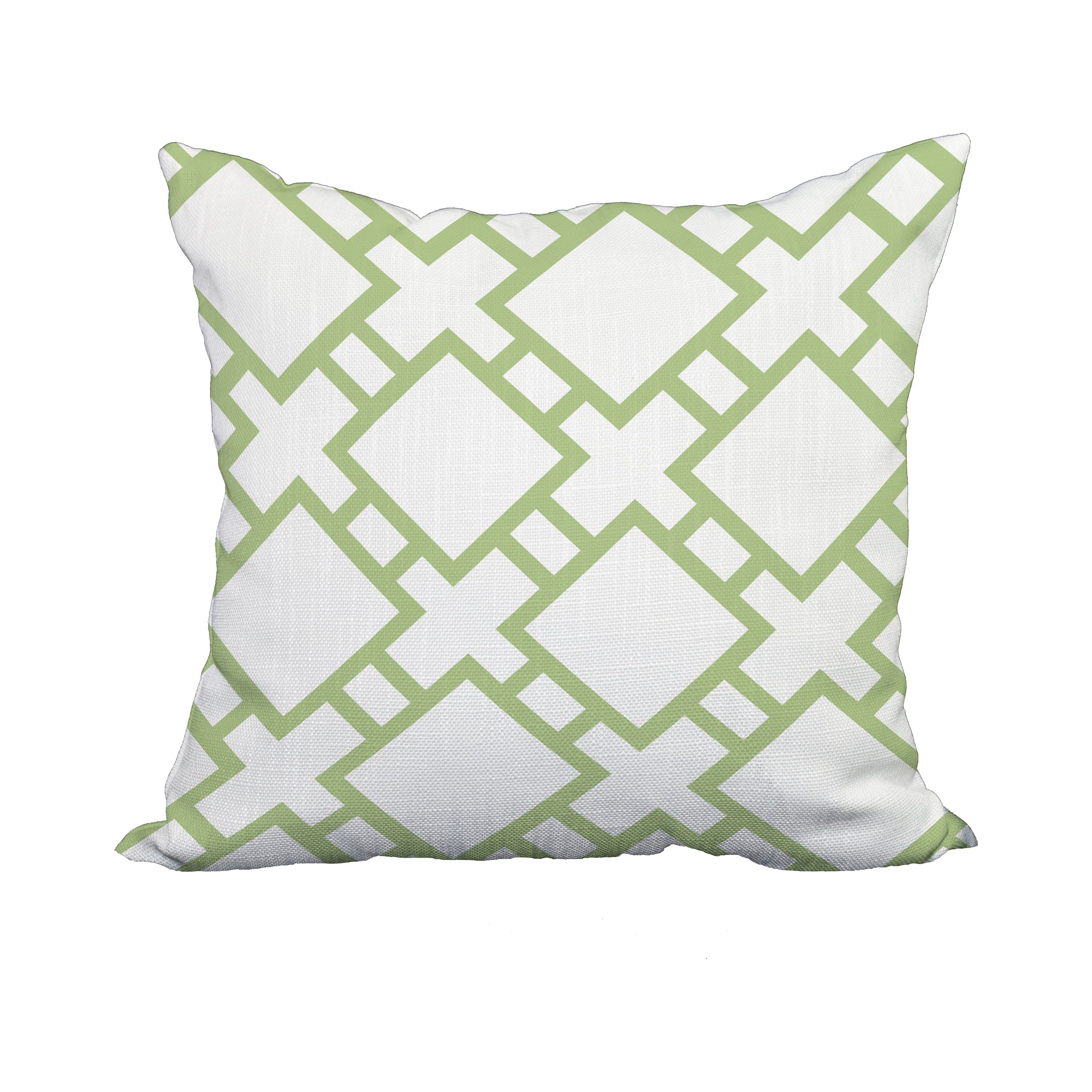 20 x 20 Inch Square in St. Louis Green Geometric Print Decorative Polyester Throw Pillow with Linen Texture