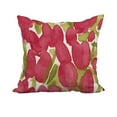 thumbnail image 1 of 20 x 20 Inch Sunset Tulip Red Floral Print Decorative Polyester Throw Pillow with Linen Texture, 1 of 1