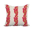 thumbnail image 1 of 20 x 20 Inch Sunset Tulip Stripe Red Floral Print Decorative Polyester Throw Pillow with Linen Texture, 1 of 1