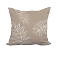 thumbnail image 1 of 20 x 20 Inch Taupe Floral Print Decorative Polyester Throw Pillow with a Linen Texture, 1 of 1