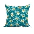 thumbnail image 1 of 20 x 20 Inch Teal Geometric Print Decorative Polyester Throw Pillow with a Linen Texture, 1 of 1