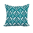 thumbnail image 1 of 20 x 20 Inch Teal Geometric Print Decorative Polyester Throw Pillow with a Linen Texture, 1 of 1