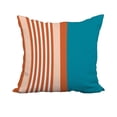 thumbnail image 1 of 20 x 20 Inch Teal Stripe Print Decorative Polyester Throw Pillow with a Linen Texture, 1 of 1