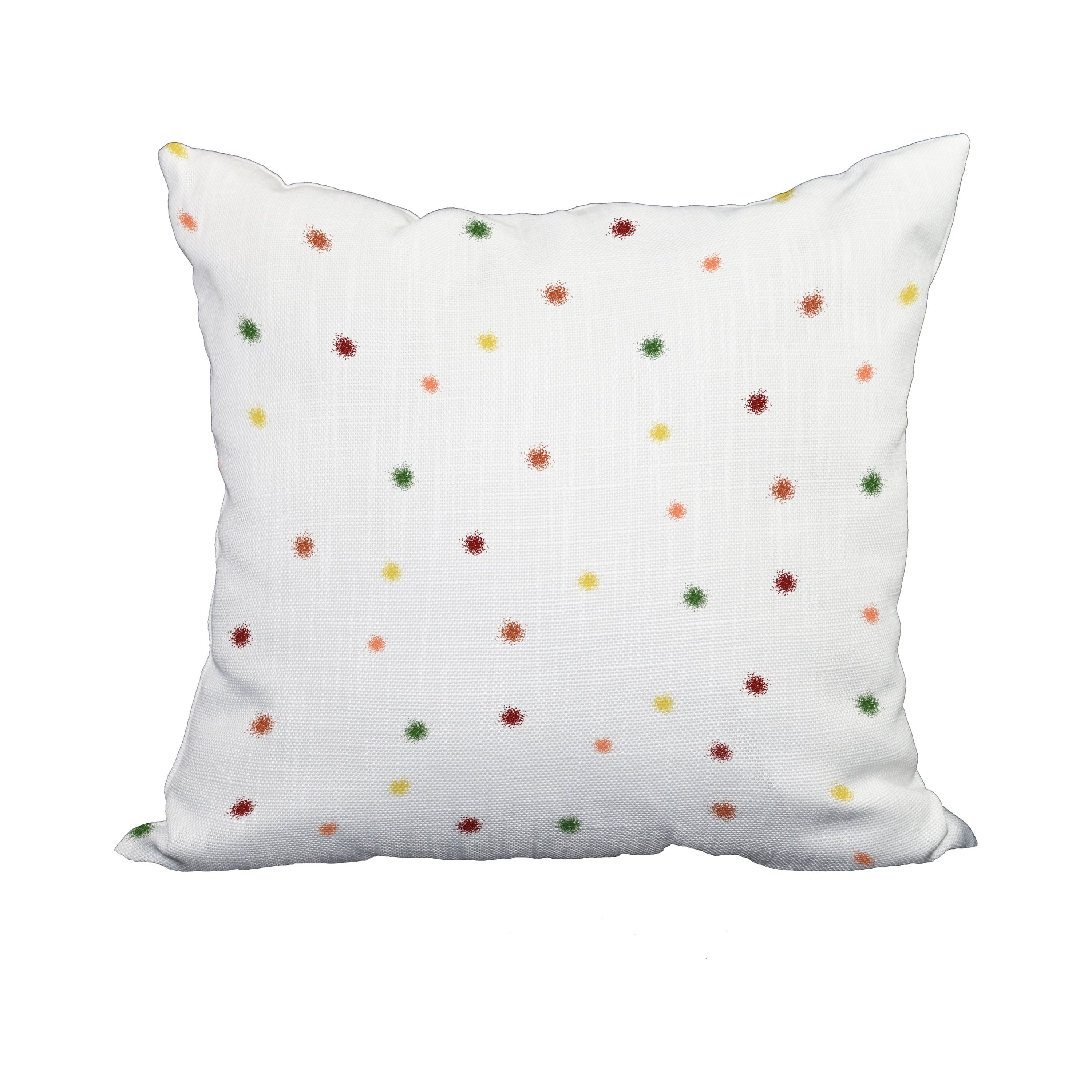 20 x 20 Inch Veggie Dots Rust Geometric Print Decorative Polyester Throw Pillow with Linen Texture