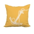 thumbnail image 1 of 20 x 20 Inch Yellow Nautical Print Decorative Polyester Throw Pillow with a Linen Texture, 1 of 1