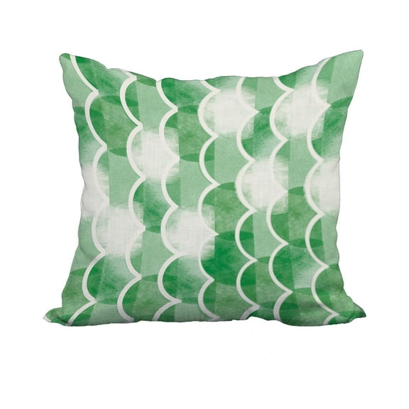 20 x 20 Inch Zircoland Green Geometric Print Decorative Polyester Throw Pillow with Linen Texture