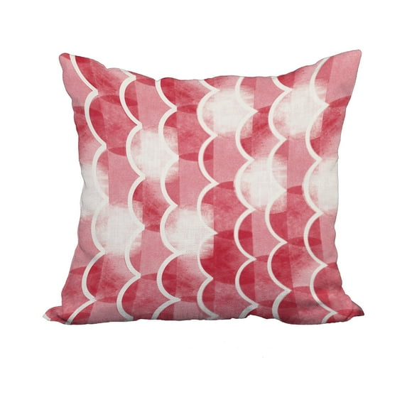 20 x 20 Inch Zircoland Red Geometric Print Decorative Polyester Throw Pillow with Linen Texture