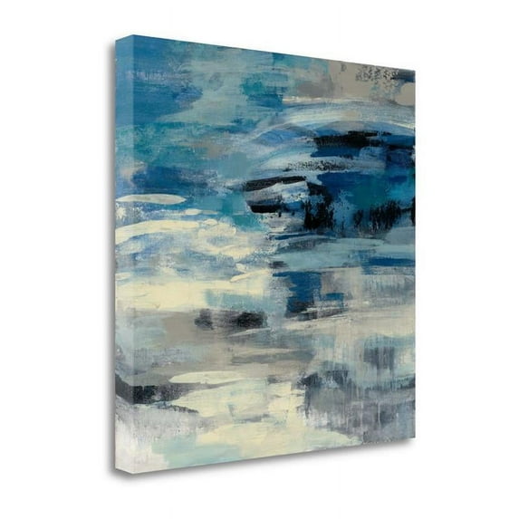 20" x 20" Indigo Wave By Silvia Vassileva - Print on Canvas Fabric Multi-Color