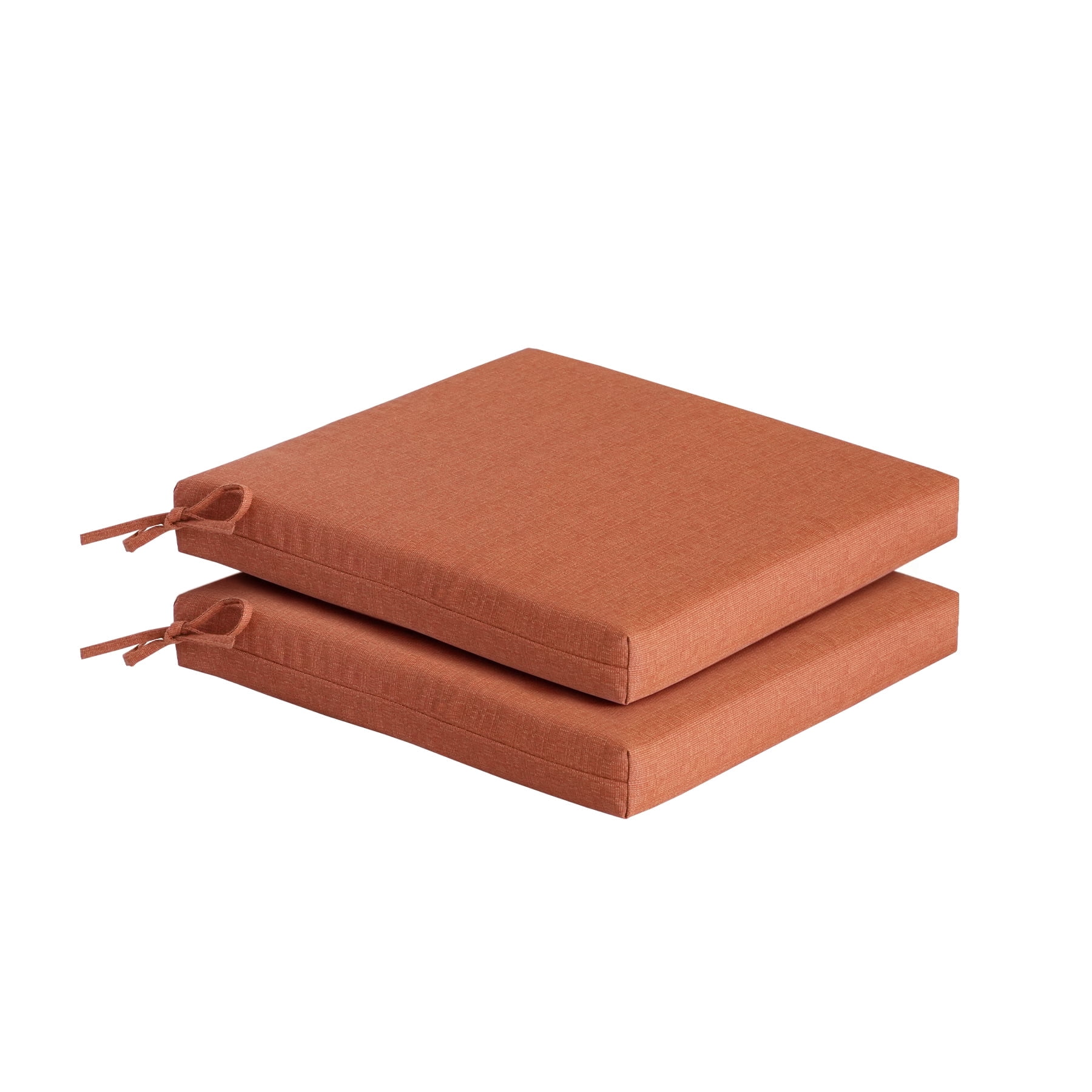 Goodgoods 20" x 20" Outdoor Chair Cushions Set of 2, 30D Foam Water & Fade Resistant, Orange