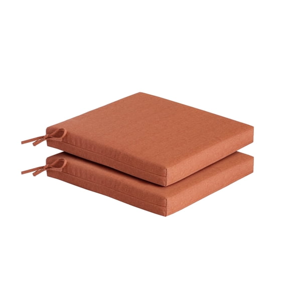 Goodgoods 20" x 20" Outdoor Chair Cushions Set of 2, 30D Foam Water & Fade Resistant, Orange