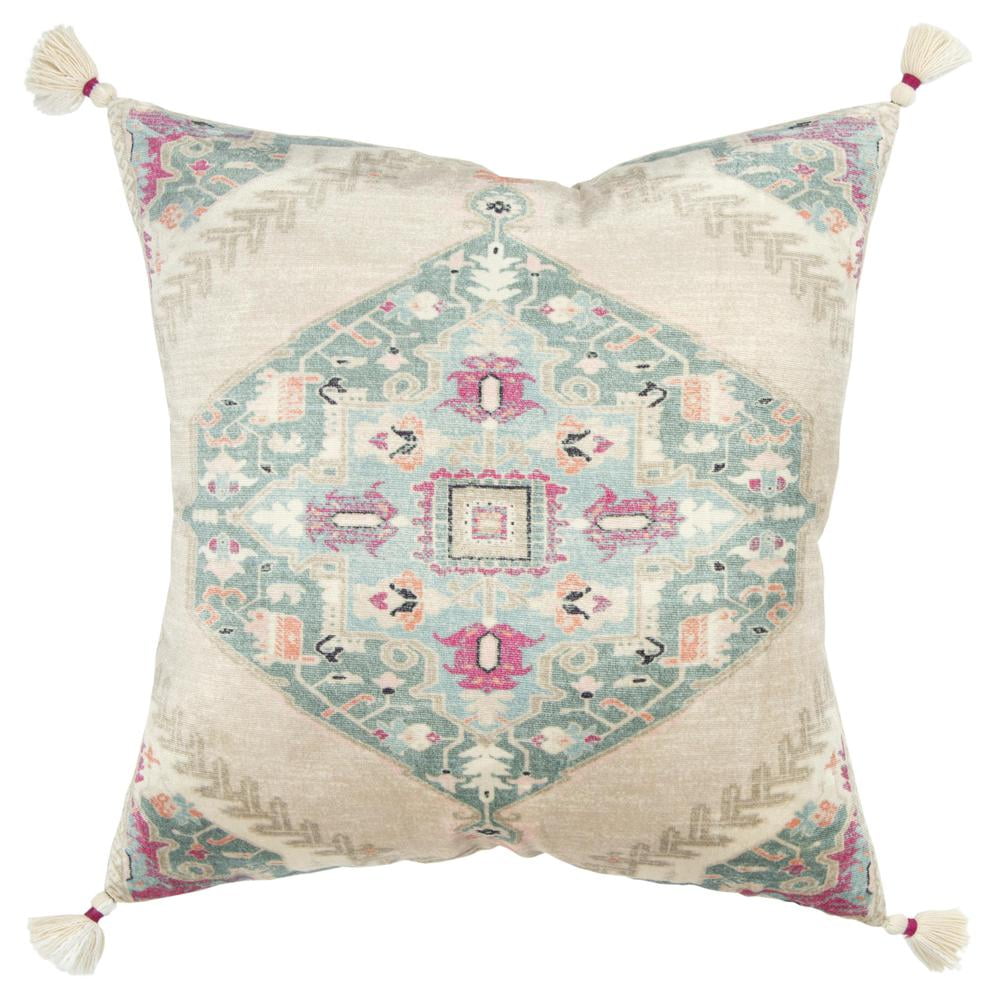20" x 20" Multicolor Cotton Bohemian Accent Pillow