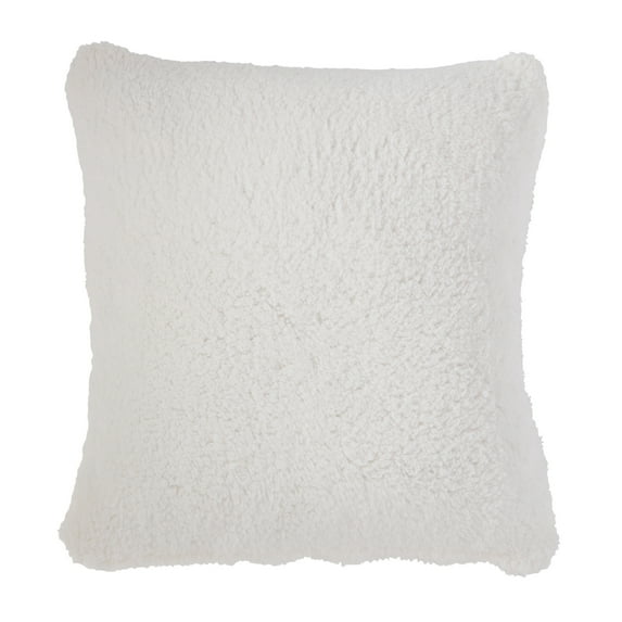 20" x 20" Sherpa Throw Pillow in Snow