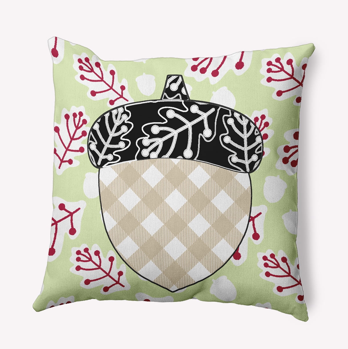20" x 20" Simply Daisy Acorn Polyester Indoor/Outdoor Pillow, Green Tea Qty 1