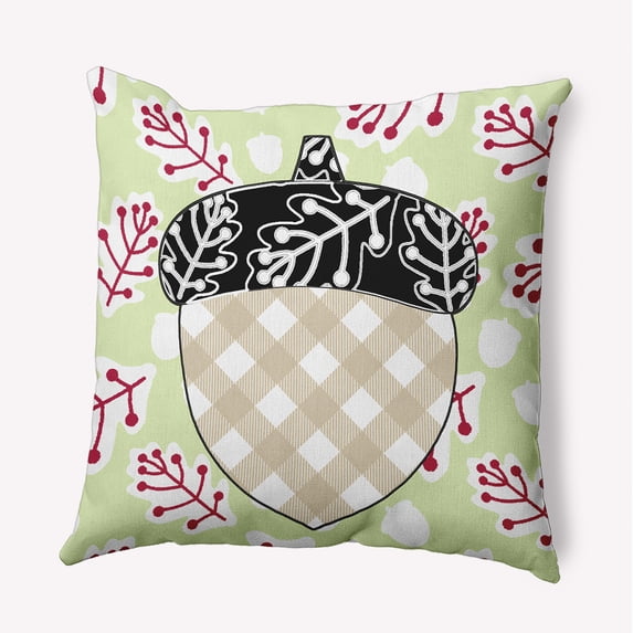 20" x 20" Simply Daisy Acorn Polyester Indoor/Outdoor Pillow, Green Tea Qty 1
