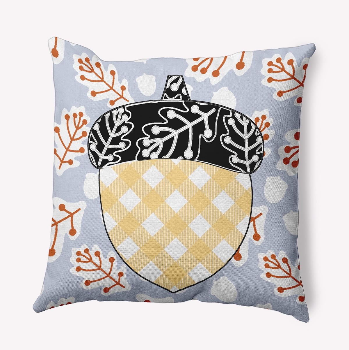 20" x 20" Simply Daisy Acorn Polyester Indoor/Outdoor Pillow, Misty Blue Qty 1