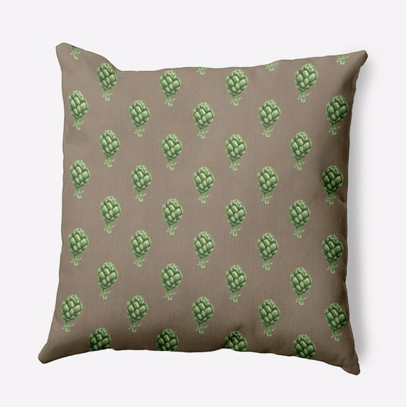 20" x 20" Simply Daisy Artichokes Pattern Polyester Indoor/Outdoor Pillow, Doe Qty 1