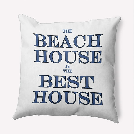 20" x 20" Simply Daisy Beach House Best House Indoor/Outdoor Pillow, Nautical Navy Qty 1