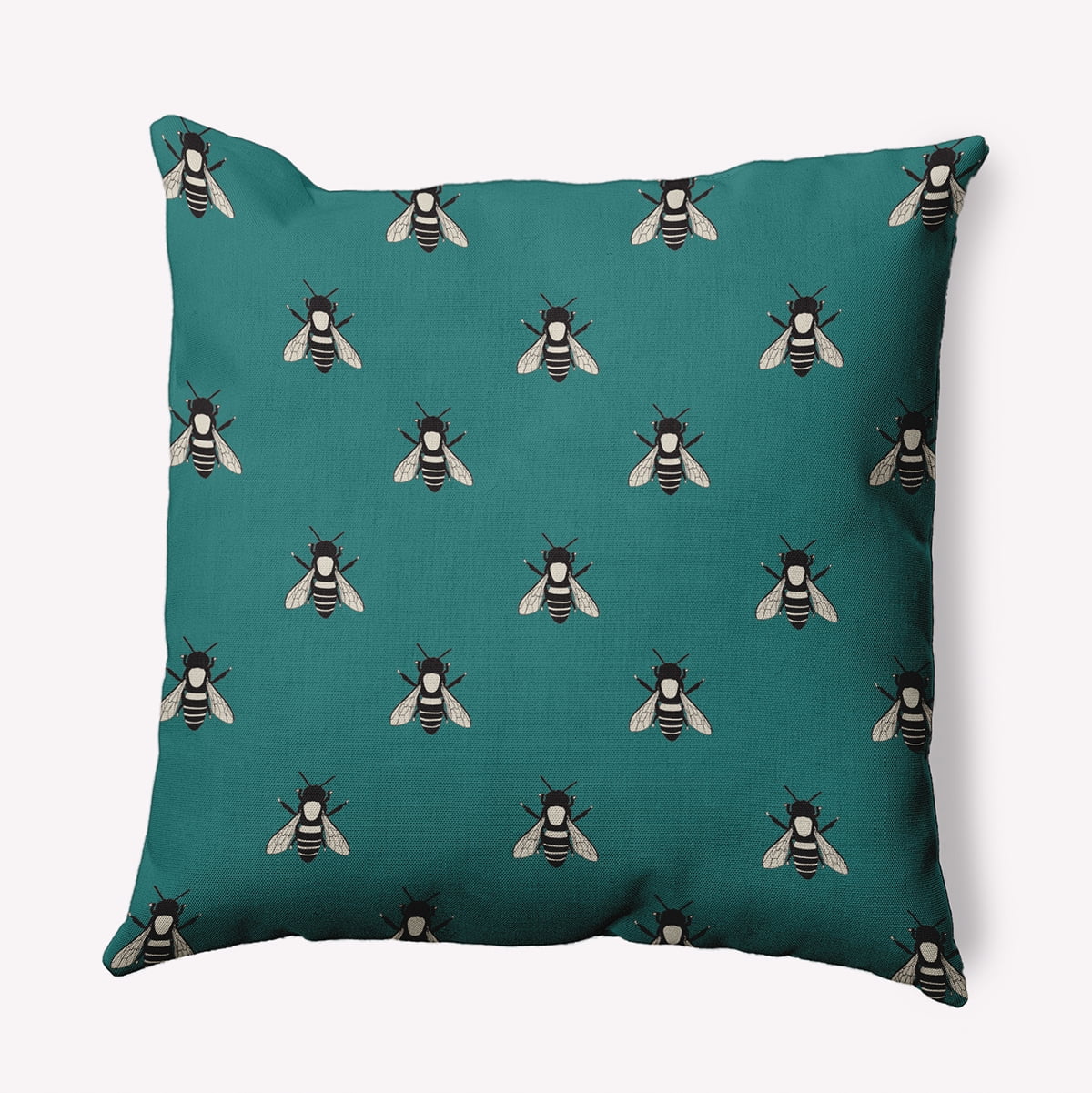 20" x 20" Simply Daisy Bee Buzz Polyester Indoor/Outdoor Pillow, Teal Qty 1