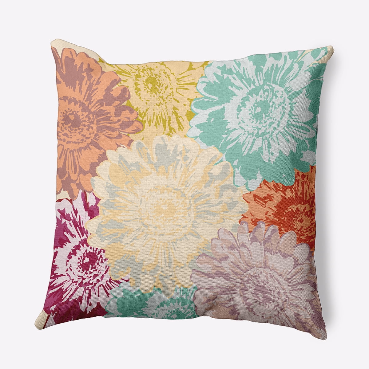 20" x 20" Simply Daisy Big Flowers Polyester Accent Pillow, Corn Stalk Qty 1