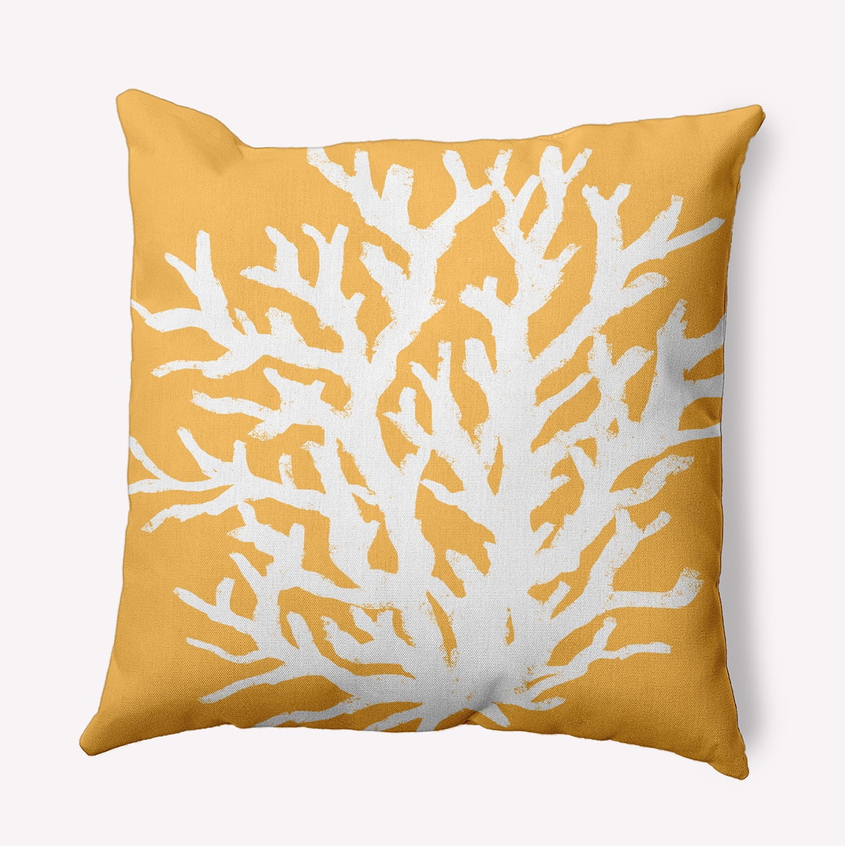 20" x 20" Simply Daisy Big Seaweed Indoor/Outdoor Pillow, Egg Yolk Yellow Qty 1