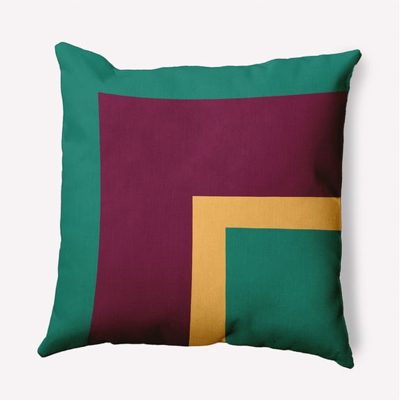 20" x 20" Simply Daisy Bold Blocks Indoor/Outdoor Pillow, Kelly Green Qty 1