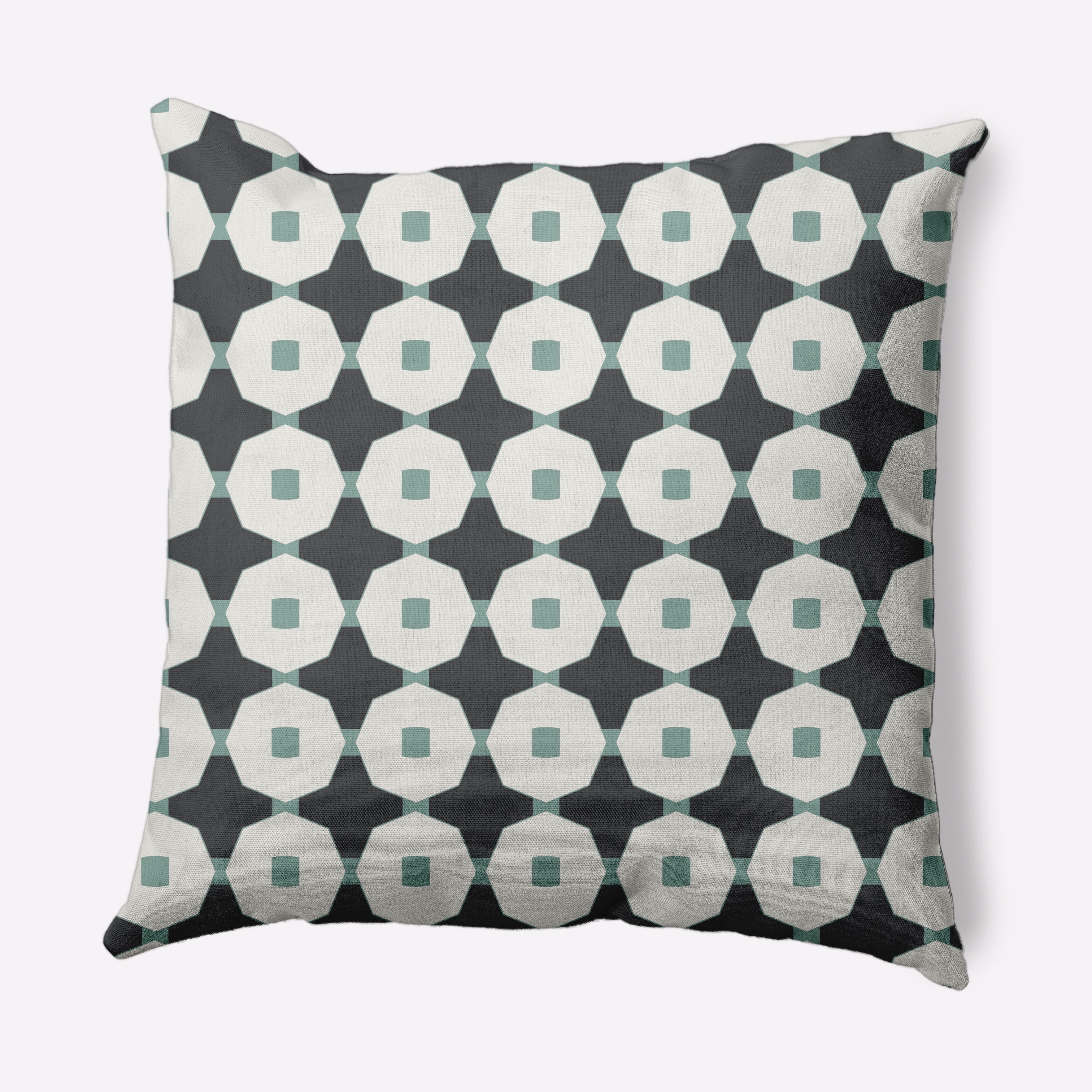 Pepper Black and White Cotton Button Up Decorative Throw Pillow