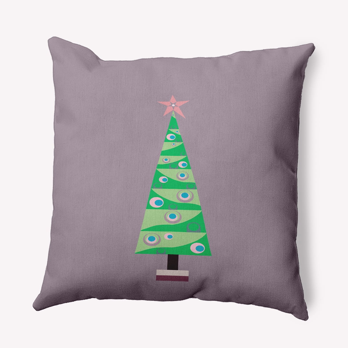 20" x 20" Simply Daisy Cartoon Christmas Tree Polyester Accent Pillow, Light Purple Qty 1