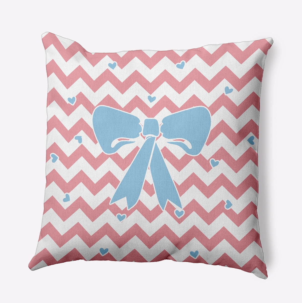20" x 20" Simply Daisy Chevron Bow Polyester Accent Pillow, Pink Icing Qty 1