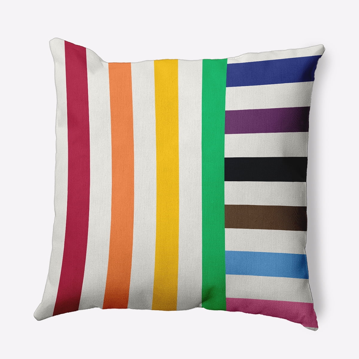 20" x 20" Simply Daisy Christmas Stripes Polyester Accent Pillow, Multi Qty 1