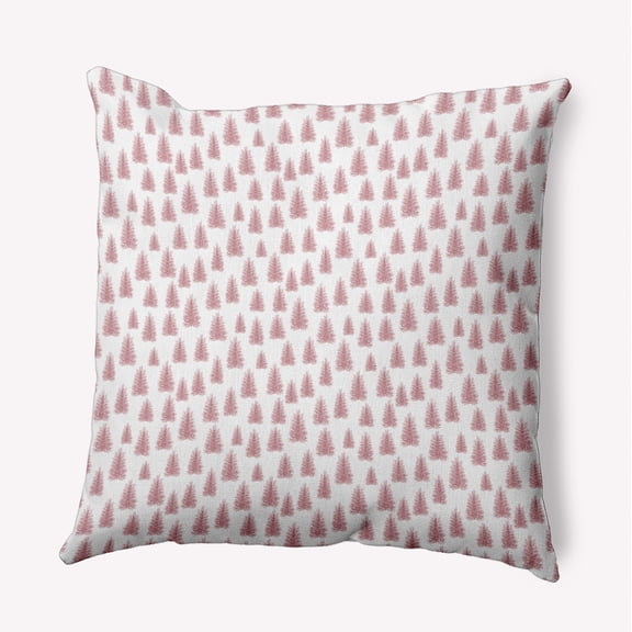 20" x 20" Simply Daisy Christmas Trees Pattern Polyester Accent Pillow, Pink Icing Qty 1