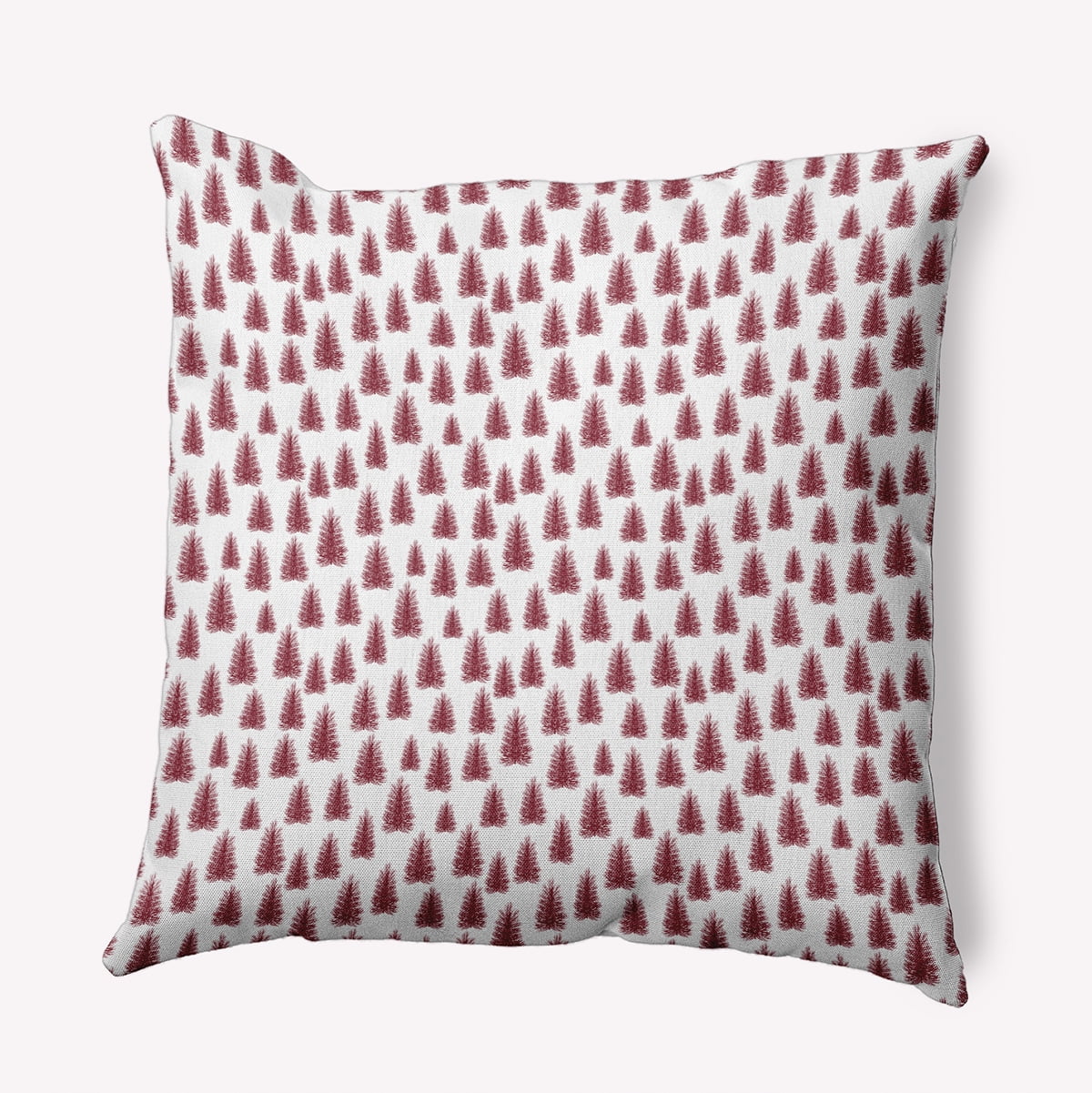 20" x 20" Simply Daisy Christmas Trees Pattern Polyester Accent Pillow, True Red Qty 1