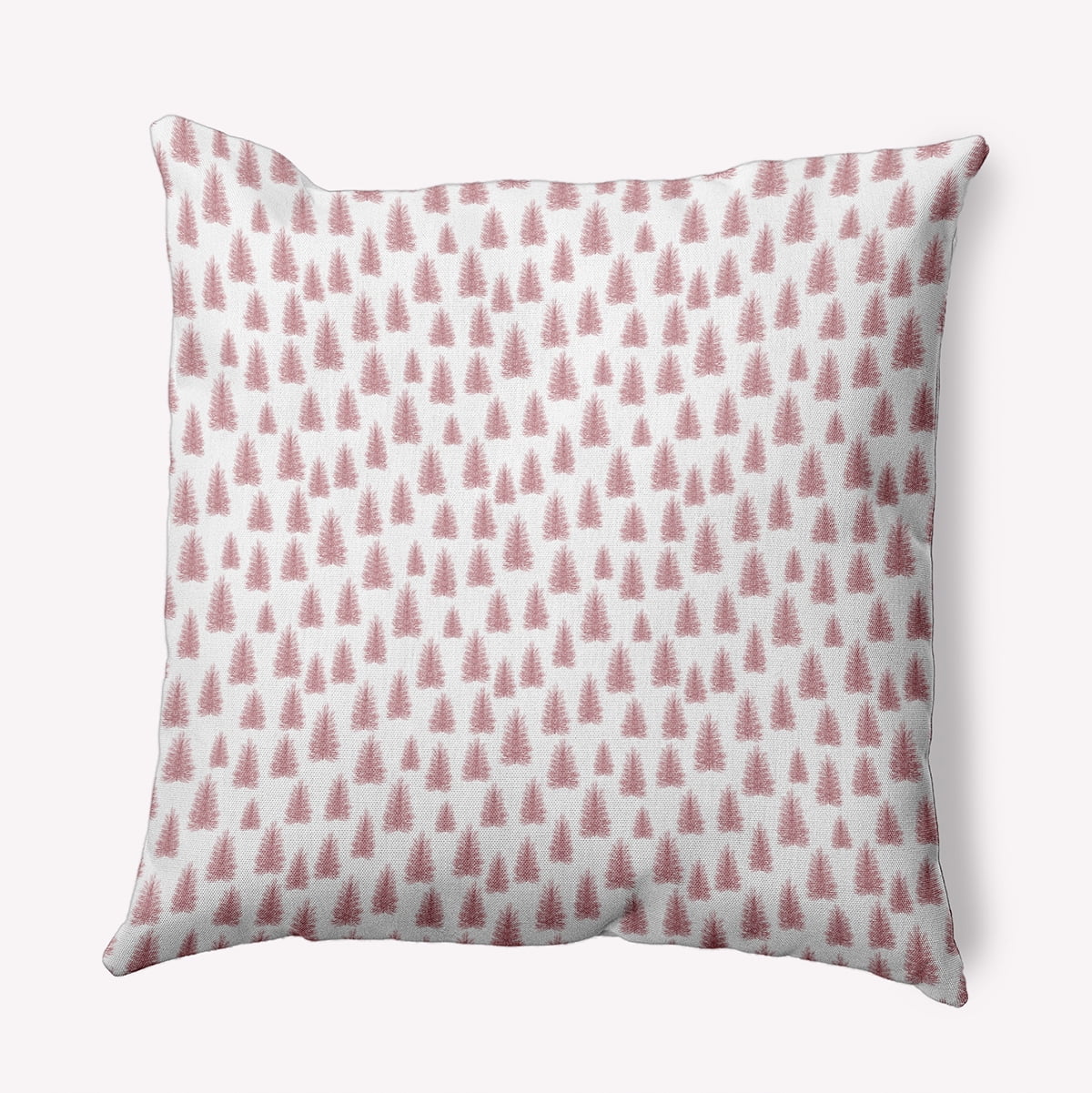 20" x 20" Simply Daisy Christmas Trees Pattern Polyester Indoor/Outdoor Pillow, Pink Icing Qty 1