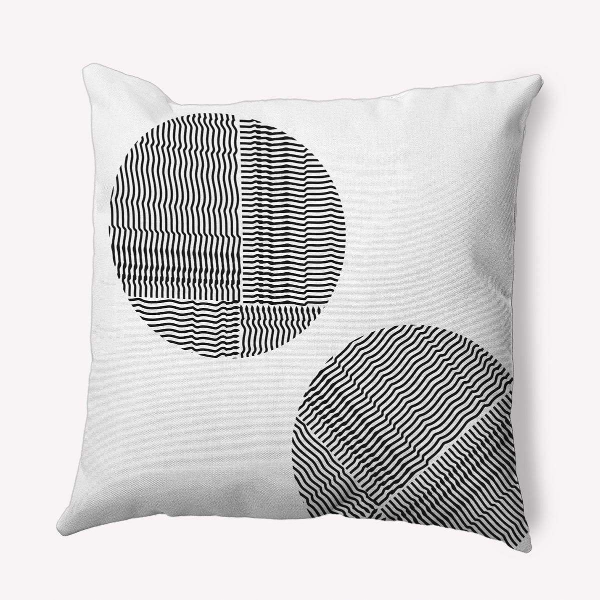 20" x 20" Simply Daisy Circles Indoor/Outdoor Pillow, Raven Black Qty 1