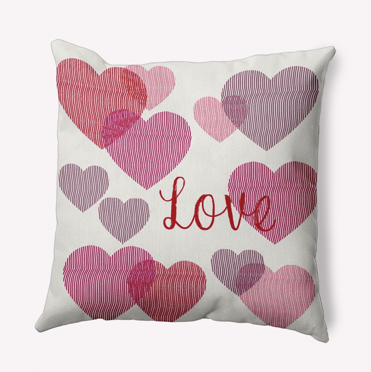 20" x 20" Simply Daisy Colliding Hearts Polyester Accent Pillow, Firecracker Qty 1