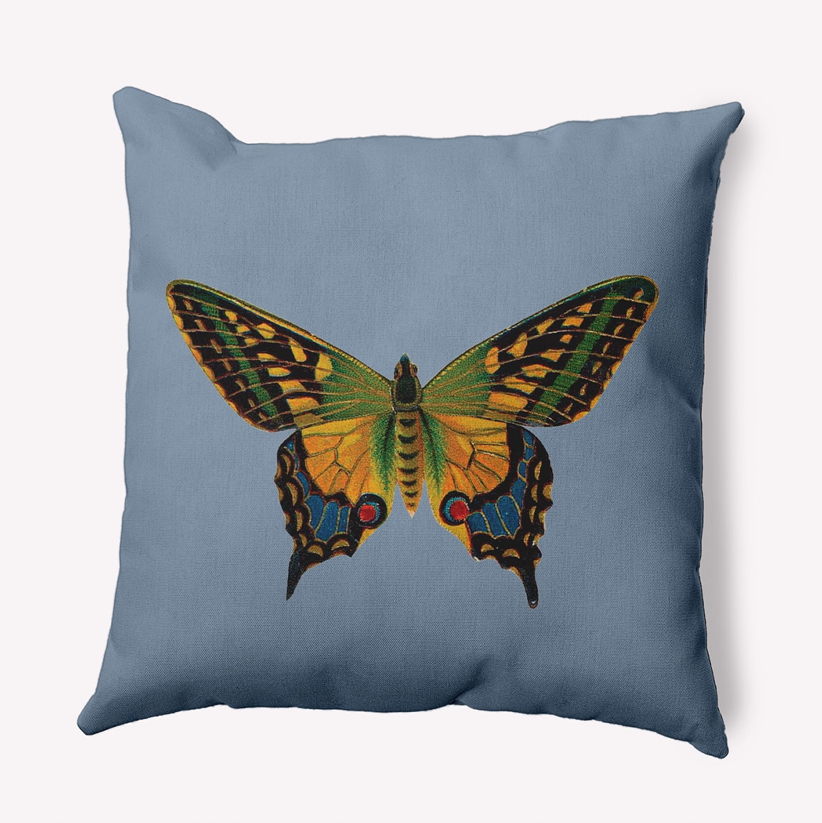 20" x 20" Simply Daisy Colorful Swallowtail Indoor/Outdoor Pillow, Dusty Smoke Blue Qty 1