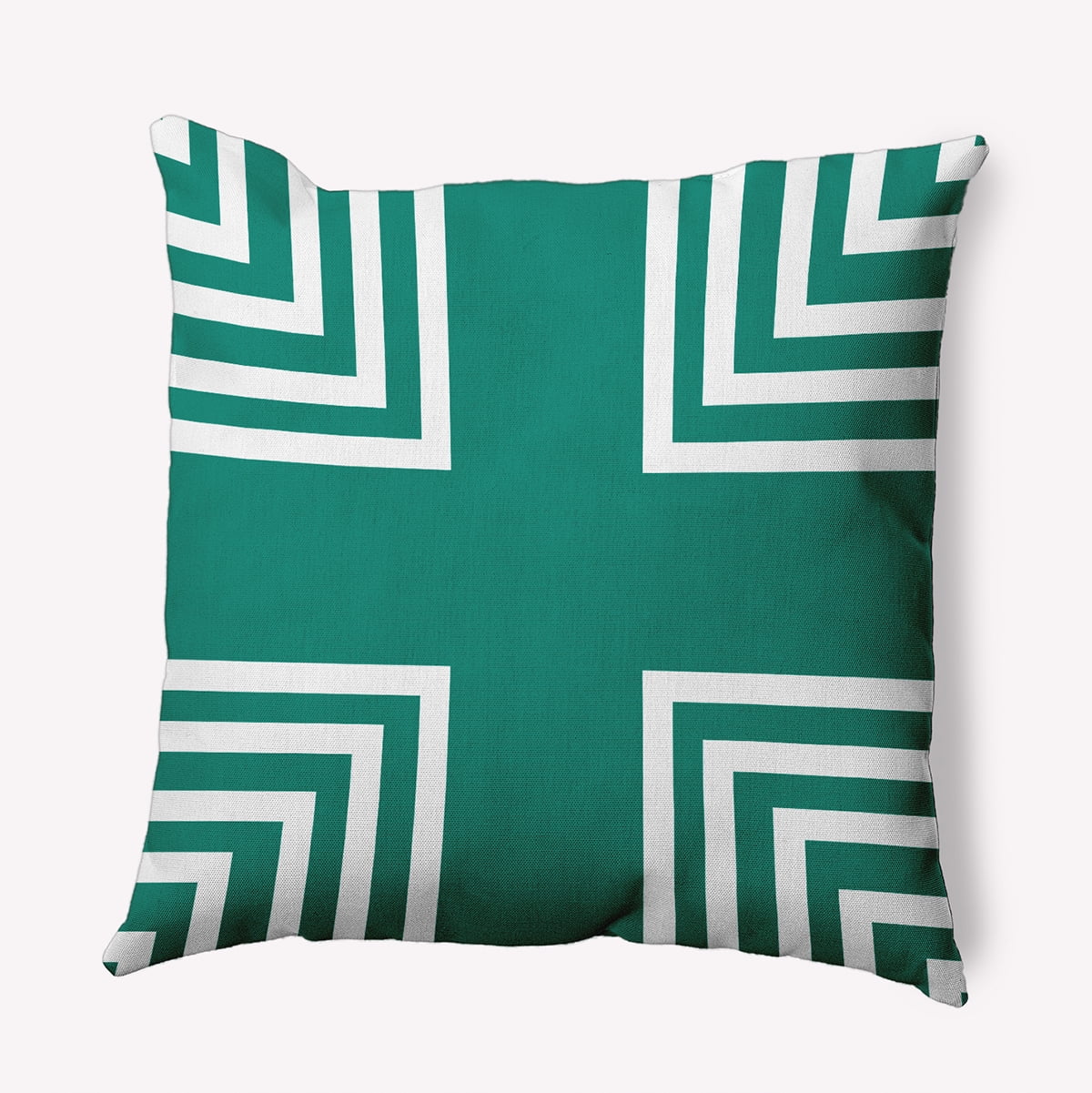20" x 20" Simply Daisy Corner Stripes Indoor/Outdoor Pillow, Kelly Green Qty 1