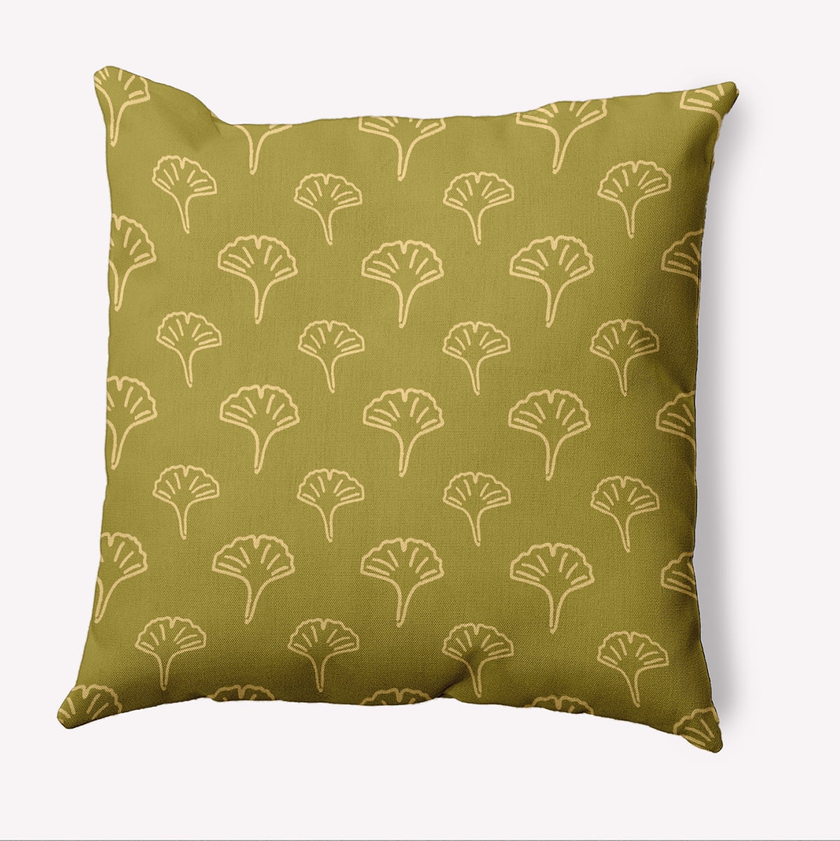 20" x 20" Simply Daisy Cottage Ginko Polyester Indoor/Outdoor Pillow, Muted Gold Qty 1